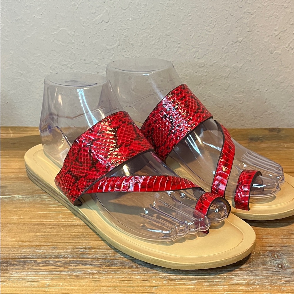 SARTO By Franco Sarto A-Leila2 Red Strappy Slide Sandals size 9